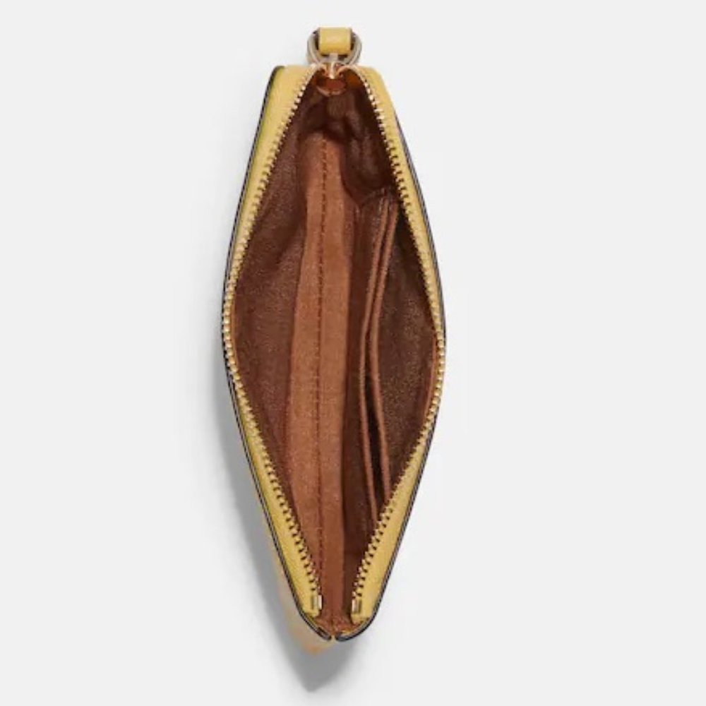 Coach Corner Zip Wristlet Gold / Retro Yellow Leather - Picture 8 of 8
